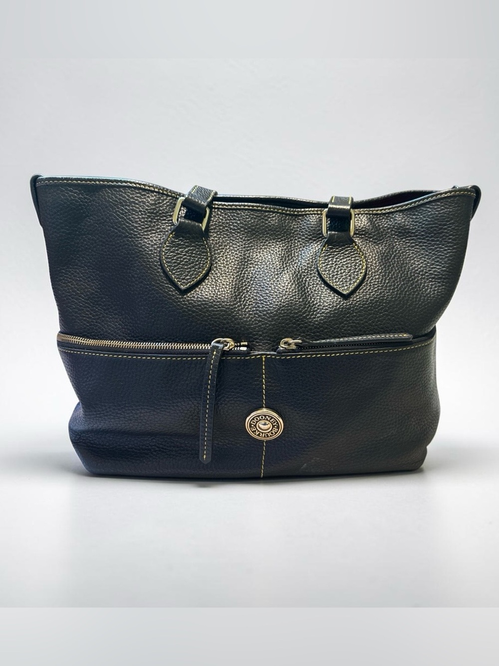 Dooney & Bourke black Dillen satchel pebbled leather